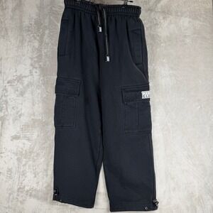 Pro Club Mens Fleece Cargo Sweatpants Black XS Heavyweight Joggers Toggle Hem